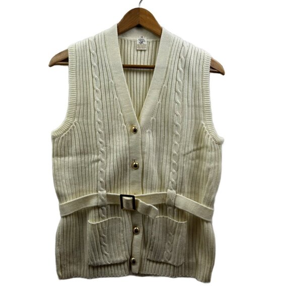 Fashion Wagon Sweaters - RARE 70s IVORY SWEATER VEST - MADE IN USA MUSEUM WORTHY - NEVER BEEN WORN